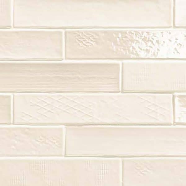 Off-white creamy subway tile on Sale, looking like a skinny size glossy tile