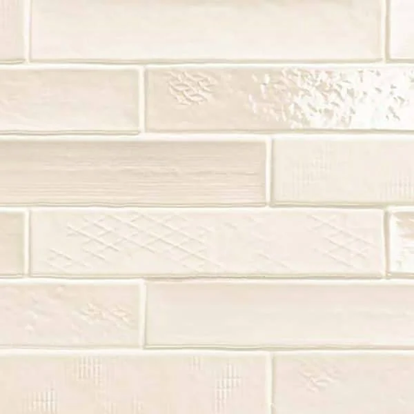 Off-white creamy subway tile on Sale, looking like a skinny size glossy tile