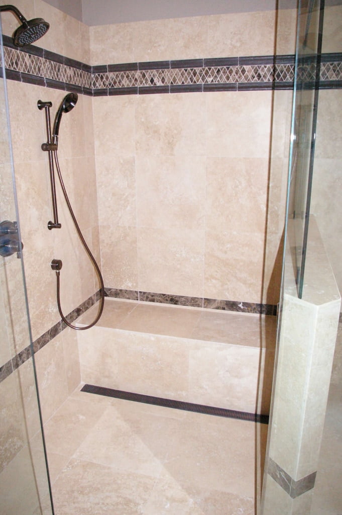 Modern marble bathroom shower