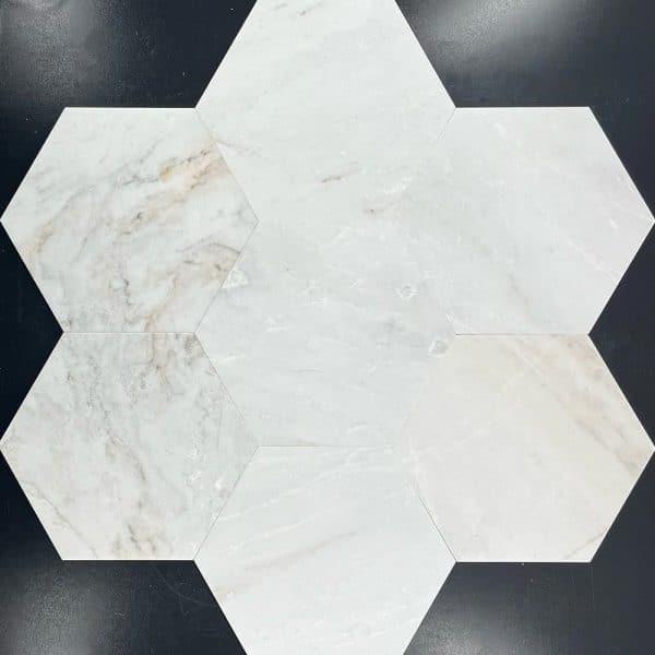 Marble hexagon white marble variation